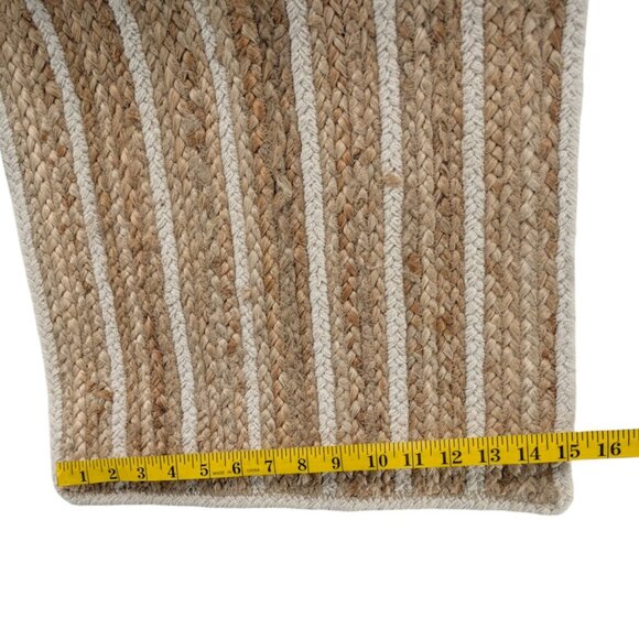 Large Jute Table Runner Brown Tan Cream Woven 80"x15" Heavyweight Farmhouse Chic - Picture 6 of 7